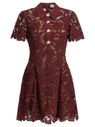 Self Portrait Kurzes Spitzenkleid mit Selbstportr&auml;t