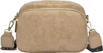 Generic Cymwer Women PU Leather Crossbody Bags Embossed Design Square Bag for Travel (Khaki)