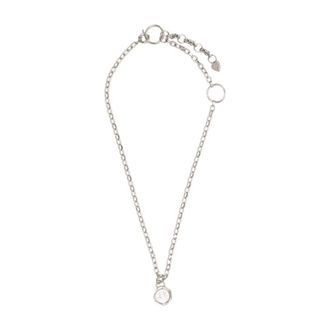Acne Studios Necklaces, female, Gray, Size: ONE SIZE Stamp Pendant Necklace