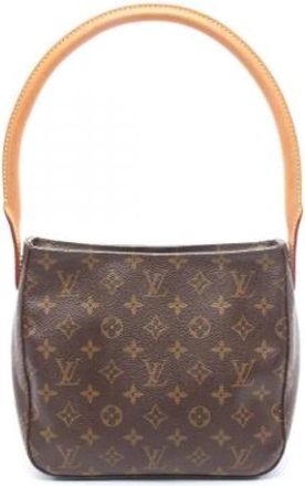Louis Vuitton Pre-owned Monogram Canvas Shoulder Bag - Dames - Vintage Schoudertas - Bruin - ONE Size - Leer - Vintage
