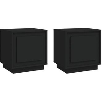 vidaXL Comodini 2 pz Neri 44x35x45 cm in Legno Multistrato - Vidaxl