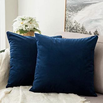 OEM Juego De Dos Fundas De Almohada Decorativas, De Terciopelo, Cuadradas, Aptas Para Sof&aacute;s, Camas Y Sillas, De 20x20 Pulgadas