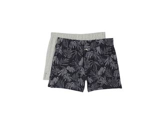 Tommy Bahama 2-Pack Knit Boxers Mens Underwear Textured Leaves : SM (28-30 Waist), Cotton/Spandex
