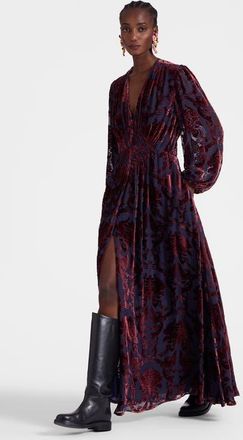 La DoubleJ Long Camerino Dress in Cherubs Devor&eacute; Blue at Nordstrom, Size X-Small