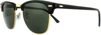 Ray-Ban Unisex Sunglasses Clubmaster 3016 W0365 Black Green G-15 Large 51mm - One Size