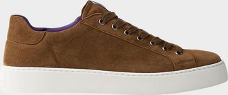 Ralph Lauren Purple Label Mens Severn Calf Suede Low-Top Sneakers