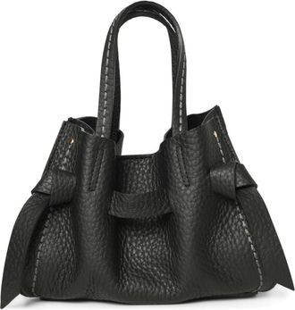PLINIO VISONA Vittorina Handtas - Dames - Shoppers - Zwart - ONE Size - Leer - Tassen