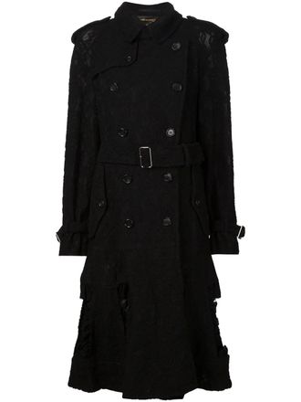 Comme Des Garçons lace trench coat - Nero