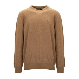 Ralph Lauren Round-neck Knitwear, male, Brown, Size: 2XL Round-neck Knitwear