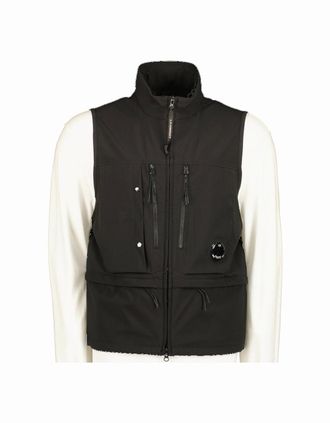 C.P. Company Mens Shell-R Hooded Lens Vest - Black - Size: XS