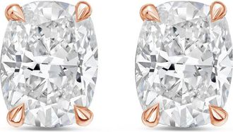 Diana M. Jewels 14Kt Rose Gold 12.00 cts Lab Grown Elongated Cushion Cut Diamond Studs