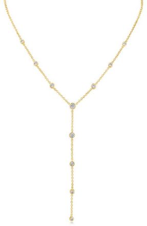 Kenneth Jay Lane Round Cubic Zirconia Station Y-Necklace in Gold Plated at Nordstrom