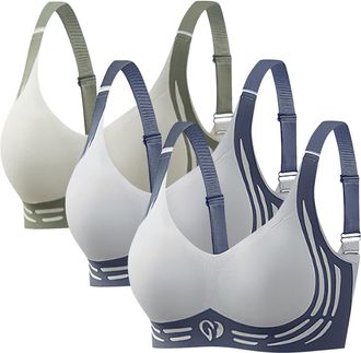 Generic Plus Size Bras for Women Non Wired Anti Sagging Support Bra 3 Pack Super Firming Lifting Bras for Sagging Breasts Super Gather Wire-Free Push-Up Bra N