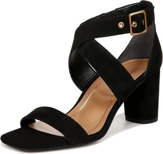 Vionic Marsanne Sandals W Black Suede Ankle Strap Block Heel HAWK2273