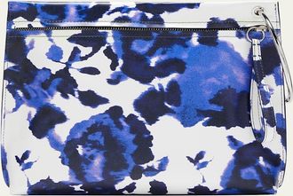 Dries Van Noten Crisp Metal Ring Printed Leather Clutch Bag