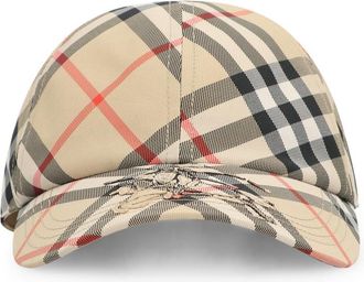 Burberry Beige Logo Checks Baseball Cap