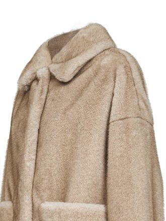 Herno Mink-Effect Faux Fur Coat - Beige