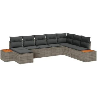 vidaXL Vidaxl - Conjunto De Sof&aacute; De Jard&iacute;n 8 Pcs Gris 319 X 209 X 85 Cm