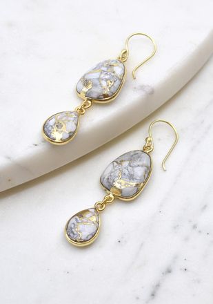 A Blonde and Her Bag Rome Earring in White Mojave Copper Turquoise