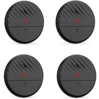 OEM Alarmas Para Puertas Y Ventanas, Alarmas Antirrobo Ultrafinas De 125 Db Con Luces Led Para Seguridad Del Hogar, Color Negro, Paquete De 4 Unidades - C