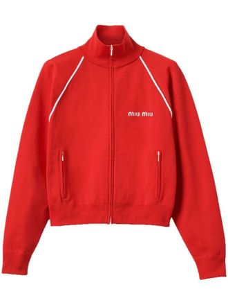 Miu Miu Vest met geborduurd logo - Rood