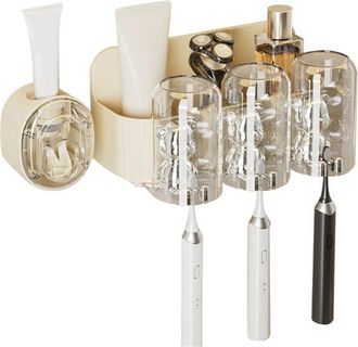 OEM Bonito Portacepillos Con Forma De Oso Y Dispensador Autom&aacute;tico De Pasta De Dientes. Portacepillos De Pared Con 3 Vasos