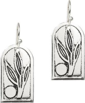 Matr Boomie Patra Leaf Drop Earrings in Silver at Nordstrom