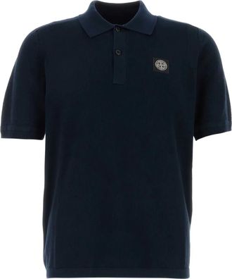 Stone Island Fijngebreid poloshirt - Blauw