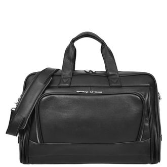 House Of Leather Leather Holdall Weekend Travel Bag HL8001LX in Black