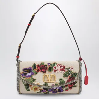 Valentino Garavani Small Devain shoulder bag with floral bead embroidery