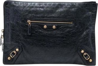Balenciaga Pre-owned Vintage Clutch - Dames - Vintage Clutch - Zwart - ONE Size - Leer - Vintage