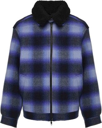 Balenciaga Checked Flannel Bomber Jacket