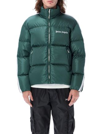 Palm Angels Green Logo Down Jacket