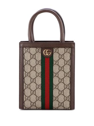 Gucci Ophidia Convertible Tote GG Coated Canvas Super Mini crossbody bag - Marrone