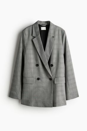 H&M Zweireihiger Blazer - Schwarz