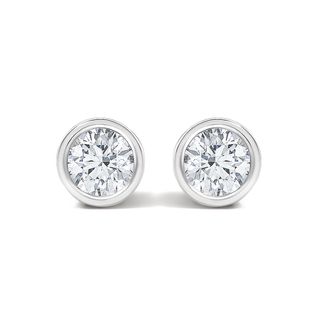 House of Brilliance 14K White Gold 1/2 Cttw Lab Grown Diamond Bezel Solitaire Stud Earrings