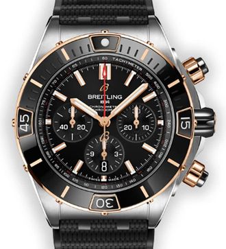 Breitling Super Chronomat Chronograph Automatic Chronometer Black Dial Mens Watch UB0136251B1S1