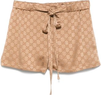 Gucci Beige GG Satin Shorts