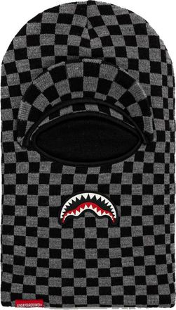 Sprayground Gebreide Ski Masker met Klep en Haai Motief - Heren - Hoeden - Zwart - ONE Size - Accessoires