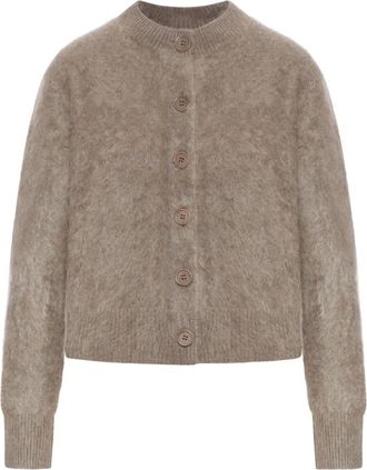 Lisa Yang Cardigan spazzolato - Toni neutri