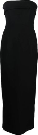 New Arrivals Zwarte Mouwloze Lange Jurk met Omslagdetail - Dames - Maxi kleedjes - Zwart - L - Kleedjes