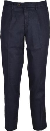 BRIGLIA 1949 Linen Cotton Stretch Trousers - Blue