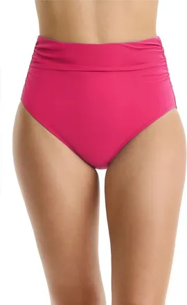 Gottex Tutti Frutti Shirred High Waist Swim Bottom in Magenta at Nordstrom, Size 10