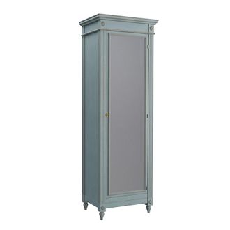 Ballard Designs Casa Florentina Brandisi Mirrored Door Cabinet - Distressed Blue Gray - Ballard Designs