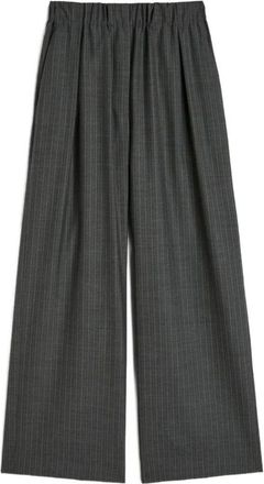 Jil Sander Pantalones de Lana con Raya Diplom&aacute;tica - Trousers - Mujer - Gris - L