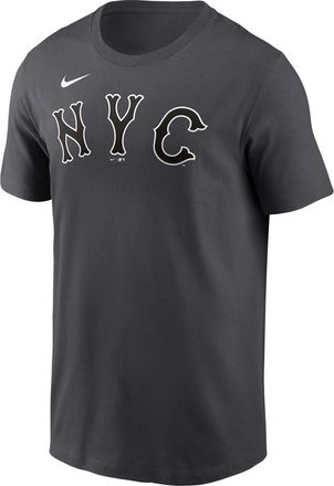 Nike New York Mets City Connect Large Logo Nike Mens MLB T-Shirt in Grey | N19906FNME-PPS