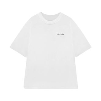Won Hundred LA Italic Logo T-shirt - Heren - Tops - Wit - Maat: L