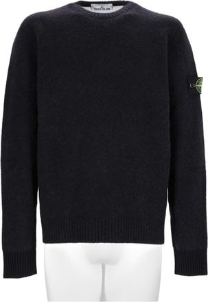 Stone Island Black Ribbed Alpaca-Blend Knit Sweater