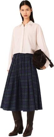 Maje Check skirt with rhinestones in Blue /Green at Nordstrom, Size 36 Eu