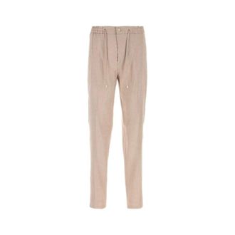 Etro Etro, Slim-fit Trousers, male, Beige, Size: 2XL Slub Linen-Blend Twill Jogging Trousers